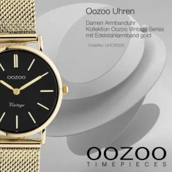 Oozoo Unisex Armbanduhr Vintage Series C20232 Analog Edelstahl gold UOC20232