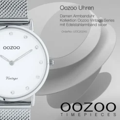 Oozoo Unisex Armbanduhr Vintage Series C20240 Analog Edelstahl silber UOC20240
