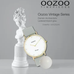 Oozoo Unisex Armbanduhr Vintage Series C20245 Analog Leder grau UOC20245