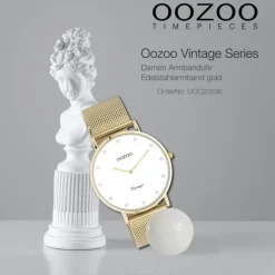 Oozoo Unisex Armbanduhr Vintage Series C20236 Analog Edelstahl gold UOC20236