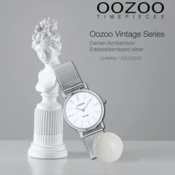 Oozoo Unisex Armbanduhr Vintage Series C20230 Analog Edelstahl silber UOC20230