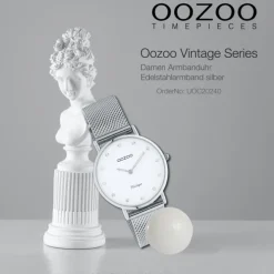Oozoo Unisex Armbanduhr Vintage Series C20240 Analog Edelstahl silber UOC20240