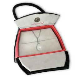 PartyPearl Schmuck Set Perlenkette weiß mit Verpackung Damen 925 Silber PPK001W8