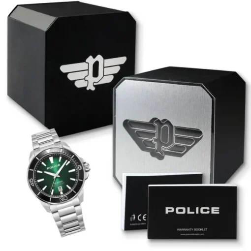Police Herrenuhr Edelstahl silber Police Thornton Armbanduhr UPOH0021401
