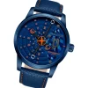 Police Herrenuhr Leder blau orange Police Avondale Armbanduhr UPOA0022102
