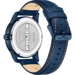 Police Herrenuhr Leder blau orange Police Avondale Armbanduhr UPOA0022102