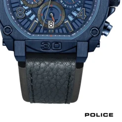 Police Herrenuhr Leder dunkelblau Police Norwood Armbanduhr UPOF0021904