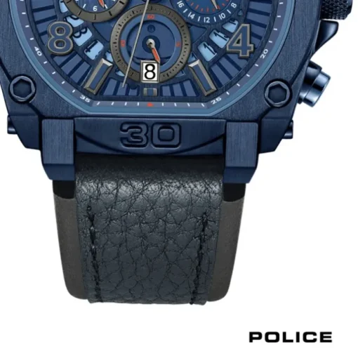 Police Herrenuhr Leder dunkelblau Police Norwood Armbanduhr UPOF0021904