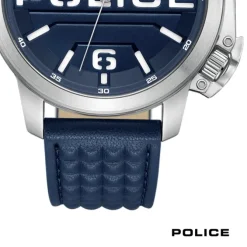 Police Herrenuhr Leder dunkelblau Police Automated Armbanduhr UPOD0021702