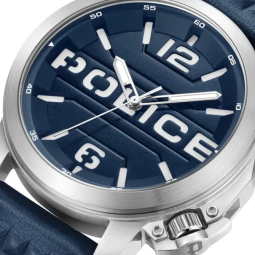 Police Herrenuhr Leder dunkelblau Police Automated Armbanduhr UPOD0021702
