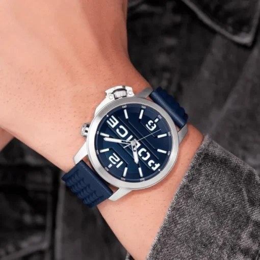 Police Herrenuhr Leder dunkelblau Police Automated Armbanduhr UPOD0021702