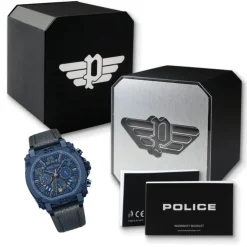 Police Herrenuhr Leder dunkelblau Police Norwood Armbanduhr UPOF0021904
