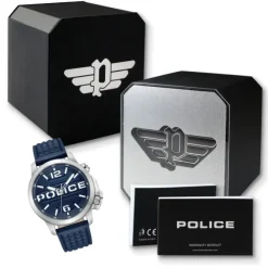Police Herrenuhr Leder dunkelblau Police Automated Armbanduhr UPOD0021702
