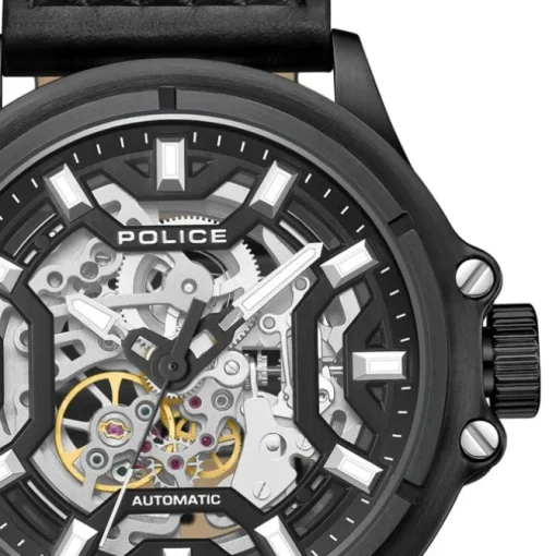 Police Herrenuhr Leder schwarz Police Luang Armbanduhr UPOE1601801