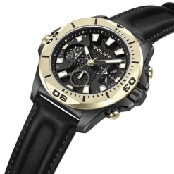 Police Herrenuhr Leder schwarz Police Electrical Armbanduhr UPOF0022501