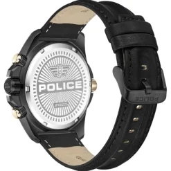 Police Herrenuhr Leder schwarz Police Electrical Armbanduhr UPOF0022501