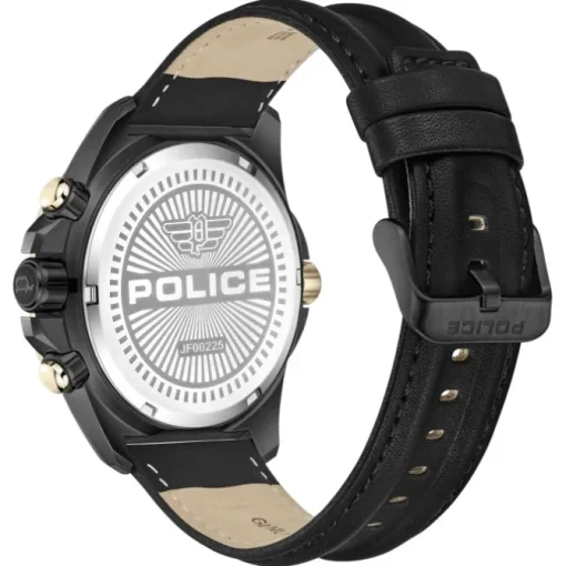 Police Herrenuhr Leder schwarz Police Electrical Armbanduhr UPOF0022501