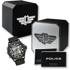 Police Herrenuhr Leder schwarz Police Luang Armbanduhr UPOE1601801