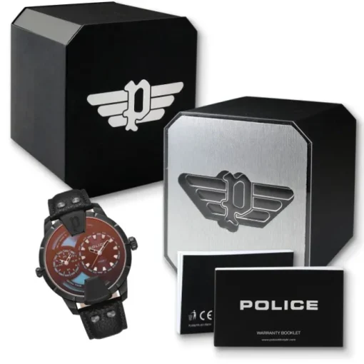 Police Herrenuhr Leder schwarz Police Huntley Armbanduhr UPOA0022001
