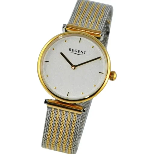 Regent Damen Armbanduhr Analog Metallarmband silber gold UR2212502