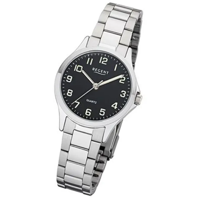 Regent Damen Armbanduhr Analog 2252409 Quarz-Uhr Metall silber UR2252409