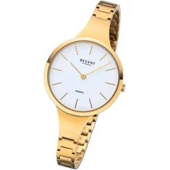 Regent Damen Armbanduhr Analog F-1154 Quarz-Uhr Titan gold URF1154
