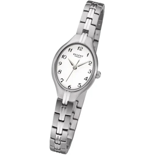 Regent Damen Armbanduhr Analog F-1162 Quarz-Uhr Titan silber URF1162