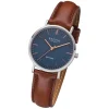 Regent Damen Armbanduhr Analog F-1216 Quarz-Uhr Leder braun URF1216