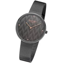 Regent Damen Armbanduhr Analog BA-570 Quarz-Uhr Edelstahl grau URBA570