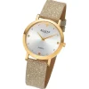 Regent Damen Armbanduhr Analog Lederarmband gold UR2154074