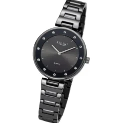 Regent Damen Armbanduhr Analog Metallarmband dunkelgrau UR2254043