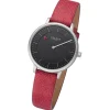 Regent Damen Armbanduhr Analog Lederarmband rot URF1245