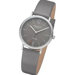 Regent Damen Armbanduhr Analog Lederarmband grau URF1319