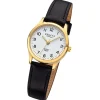Regent Damen Armbanduhr Analog Lederarmband schwarz URF1420