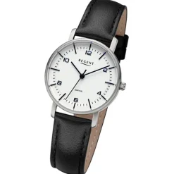 Regent Damen Armbanduhr Analog Lederarmband schwarz URF1479