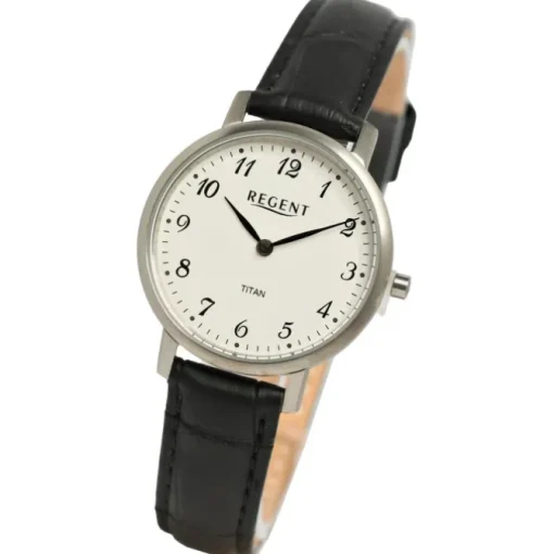 Regent Damen Armbanduhr Analog Lederarmband schwarz UR2094051