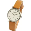 Regent Damen Armbanduhr Analog Lederarmband hellbraun UR2094057