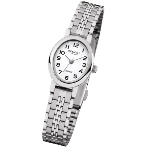 Regent Damen Armbanduhr Analog F-1169 Quarz-Uhr Metall silber URF1169