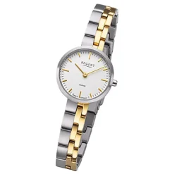 Regent Damen Armbanduhr Analog GM-2124 Quarz-Uhr Titanband bicolor URGM2124