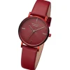 Regent Damen Armbanduhr Analog Lederarmband rot URBA747