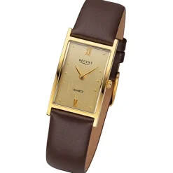 Regent Damen Armbanduhr Analog Lederarmband dunkelbraun URF1509
