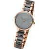 Regent Damen Armbanduhr Analog Keramikarmband rosegold schwarz URF1466