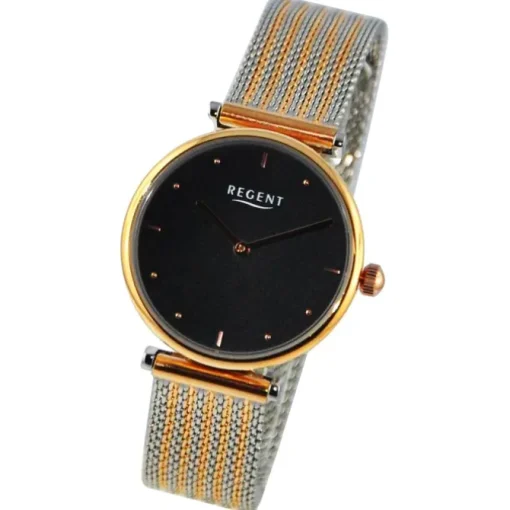 Regent Damen Armbanduhr Analog Metallarmband silber rosegold UR2212501
