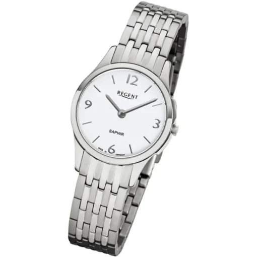 Regent Damen Armbanduhr Analog GM-1615 Quarz-Uhr Metall silber URGM1615