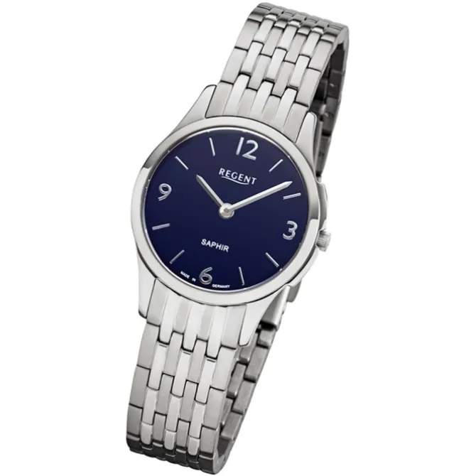 Regent Damen Armbanduhr Analog GM-1617 Quarz-Uhr Metall silber URGM1617