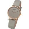 Regent Damen Armbanduhr Analog Lederarmband grau UR2152579