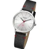 Regent Damen Armbanduhr Analog Lederarmband schwarz rot URBA698