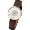 Regent Damen Armbanduhr Analog Lederarmband dunkelbraun URBA719