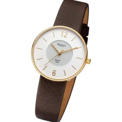 Regent Damen Armbanduhr Analog Lederarmband dunkelbraun URBA719