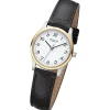 Regent Damen Armbanduhr Analog Lederarmband schwarz URF1250